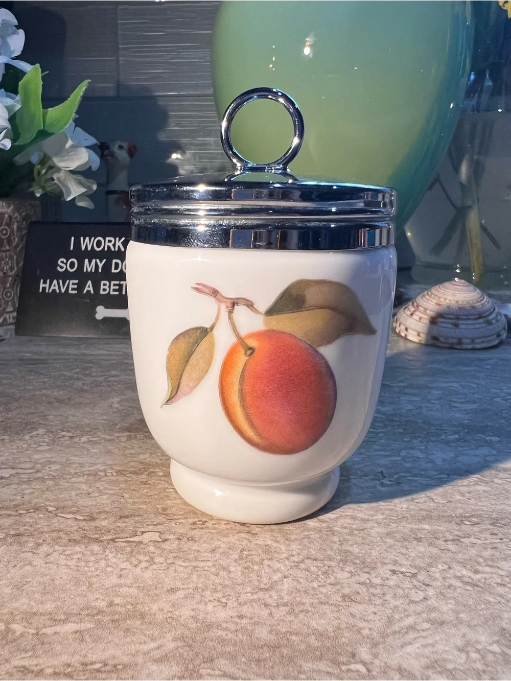 Royal Worcester Egg Coddler Jar with Chrome Lid